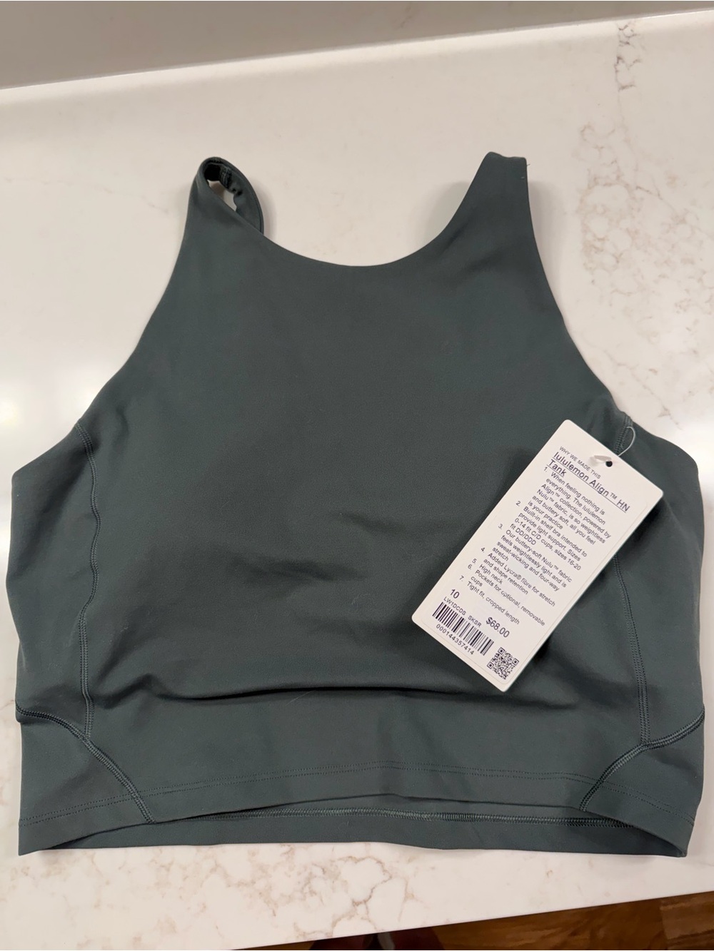 lululemon athletica High-Neck Align tank — Slate Green, size 10, NWT